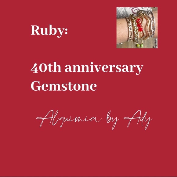 Untreated ruby handmade unique beaded pearl cherry vibes bracelet - Picture 6 of 8